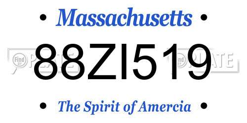 88ZI519 Massachusetts License Plate