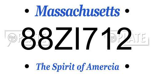 88ZI712 Massachusetts License Plate
