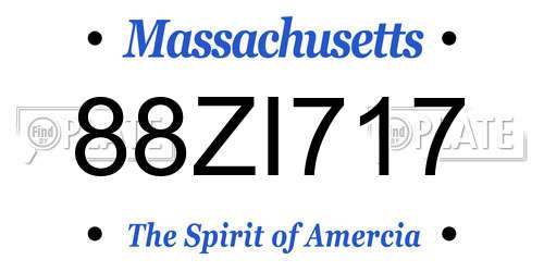 88ZI717 Massachusetts License Plate
