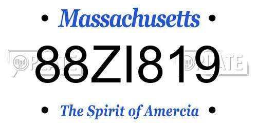 88ZI819 Massachusetts License Plate