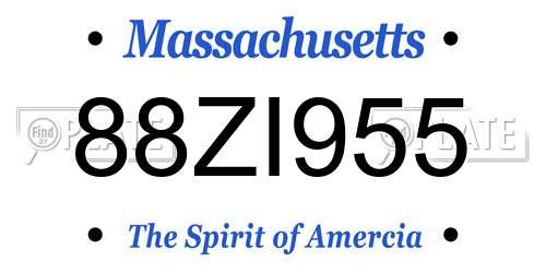 88ZI955 Massachusetts License Plate