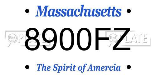 8900FZ Massachusetts License Plate