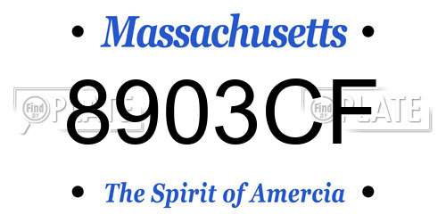 8903CF Massachusetts License Plate