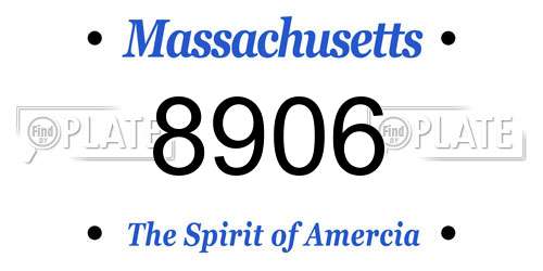8906 Massachusetts License Plate