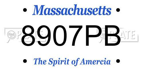 8907PB Massachusetts License Plate