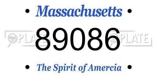 89086 Massachusetts License Plate