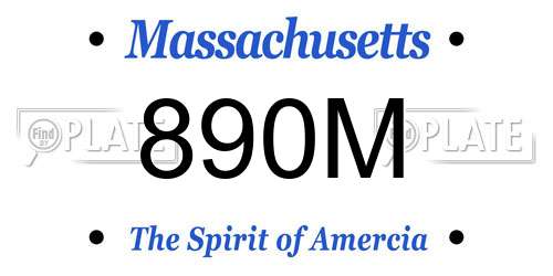 890M Massachusetts License Plate