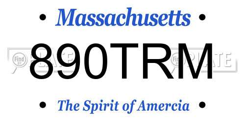 890TRM Massachusetts License Plate