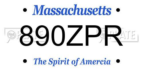 890ZPR Massachusetts License Plate
