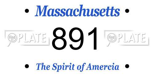 891 Massachusetts License Plate