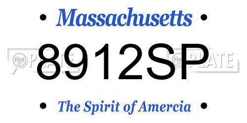 8912SP Massachusetts License Plate