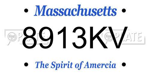 8913KV Massachusetts License Plate