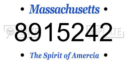 8915242 Massachusetts License Plate