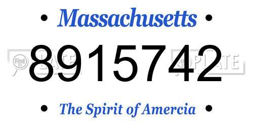 8915742 Massachusetts License Plate