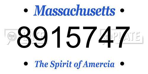 8915747 Massachusetts License Plate
