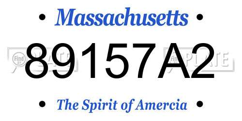 89157A2 Massachusetts License Plate