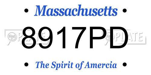 8917PD Massachusetts License Plate