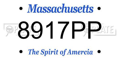 8917PP Massachusetts License Plate
