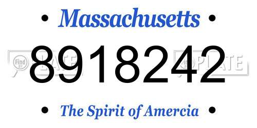 8918242 Massachusetts License Plate