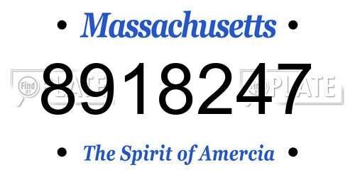 8918247 Massachusetts License Plate