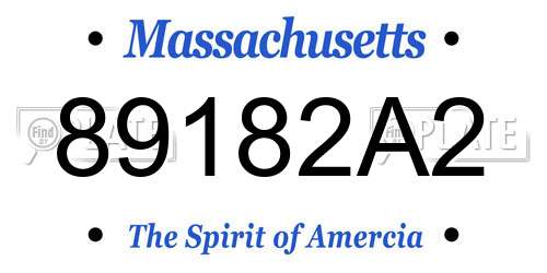 89182A2 Massachusetts License Plate
