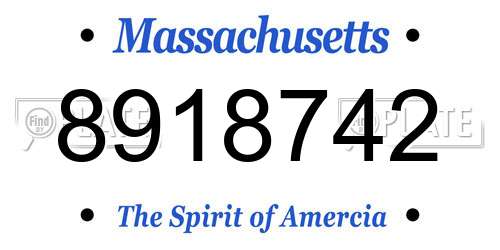8918742 Massachusetts License Plate