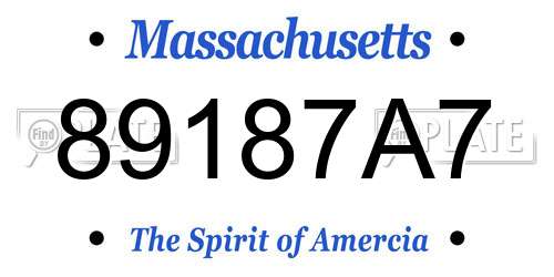 89187A7 Massachusetts License Plate
