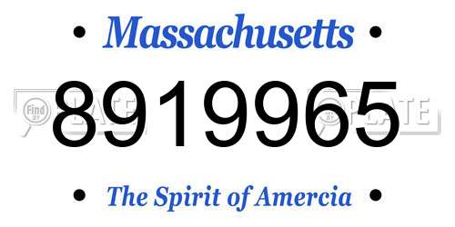 8919965 Massachusetts License Plate