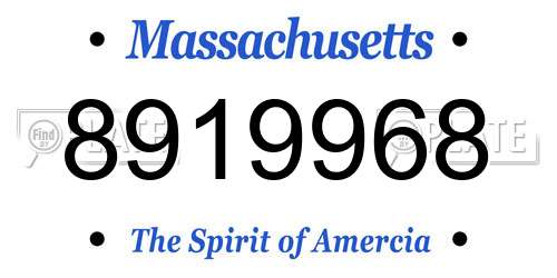 8919968 Massachusetts License Plate