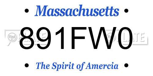 891FW0 Massachusetts License Plate