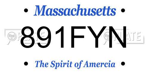 891FYN Massachusetts License Plate
