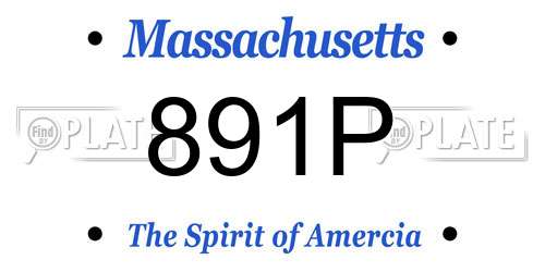 891P Massachusetts License Plate