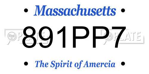 891PP7 Massachusetts License Plate
