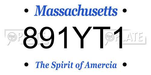 891YT1 Massachusetts License Plate