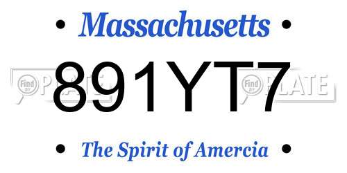 891YT7 Massachusetts License Plate