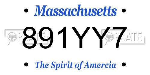 891YY7 Massachusetts License Plate