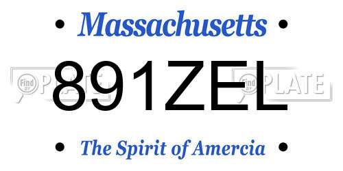 891ZEL Massachusetts License Plate