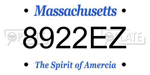 8922EZ Massachusetts License Plate