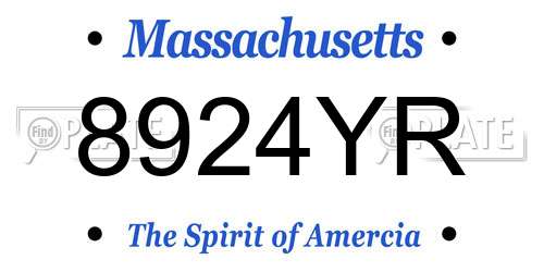 8924YR Massachusetts License Plate