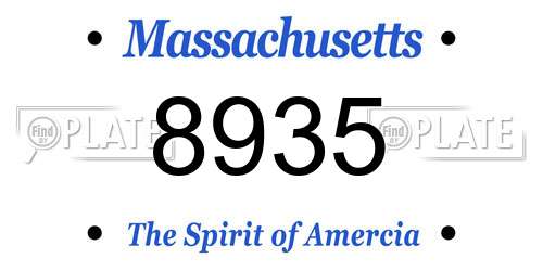 8935 Massachusetts License Plate