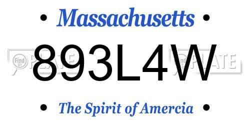893L4W Massachusetts License Plate