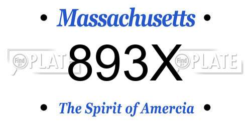 893X Massachusetts License Plate