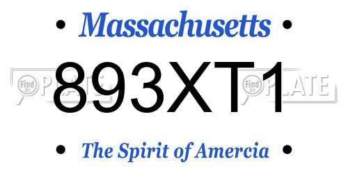 893XT1 Massachusetts License Plate