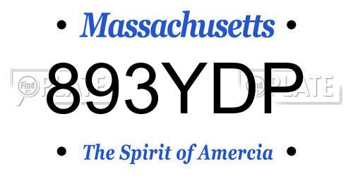 893YDP Massachusetts License Plate