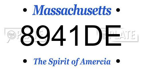 8941DE Massachusetts License Plate