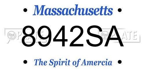 8942SA Massachusetts License Plate
