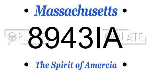 8943IA Massachusetts License Plate