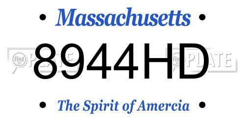 8944HD Massachusetts License Plate