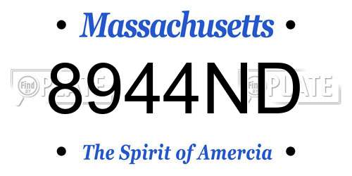8944ND Massachusetts License Plate
