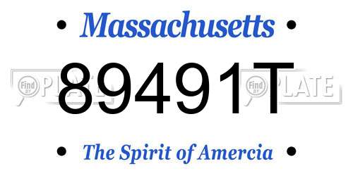 89491T Massachusetts License Plate